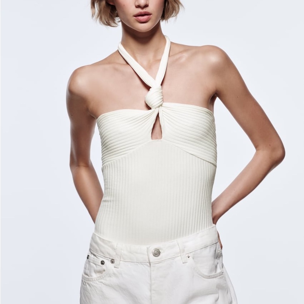 2) ZARA - Halter Neck Bodysuit 🤍- Size M
